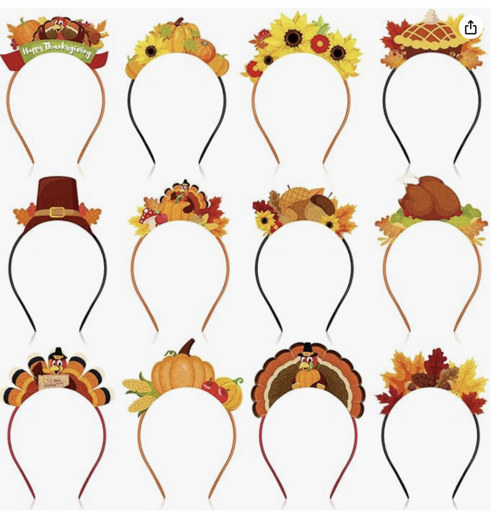 24 Pcs Thanksgiving Headband Thanksgiving Turkey Headband